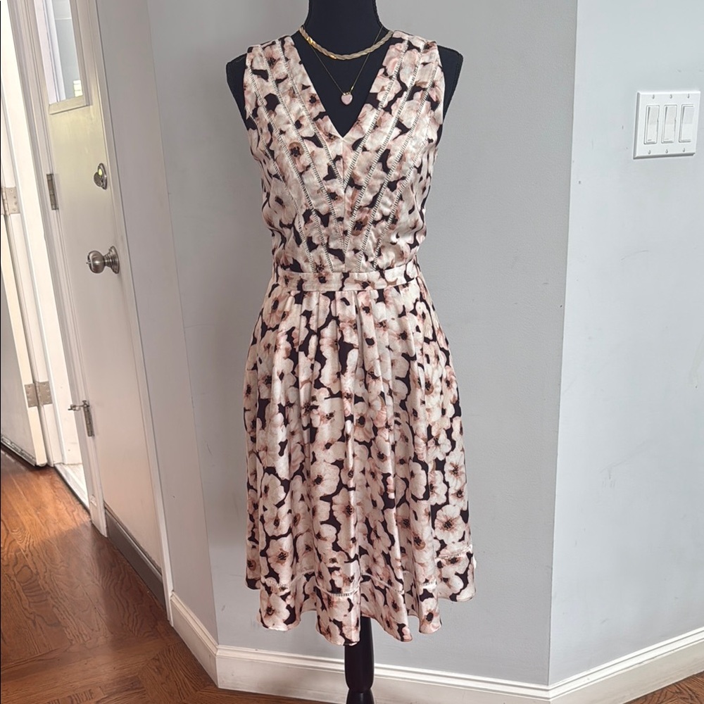 Banana Republic Pink Sleeveless V-Neck Midi Dress